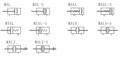 Fevas MAL32X25SCA MAL32X50SCA MAL32X75SCA MAL32X100SCA MAL32X75CA AIRTAC Aluminum Alloy Mini-Cylinder MAL Series Color: MAL32X75CA 